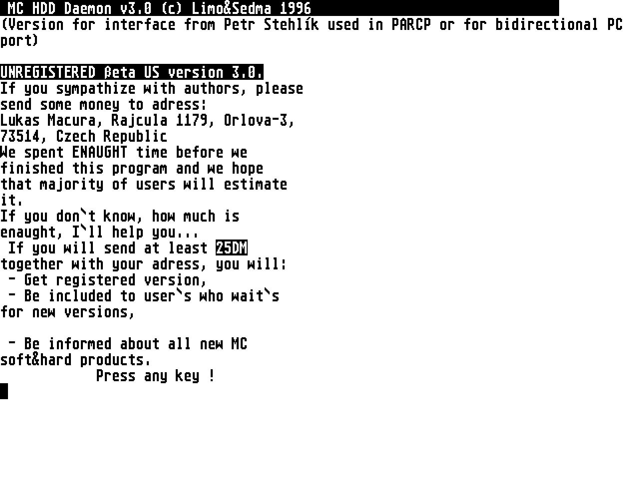 MC HDD Daemon — screenshot 1